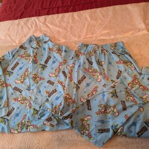 Buzz Lightyear Toy Story Boys Pajama Set Size 8/10 Blue 2‑Piece